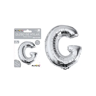 GLOBO METALICO PLATEADO 70CM LETRA G - 1