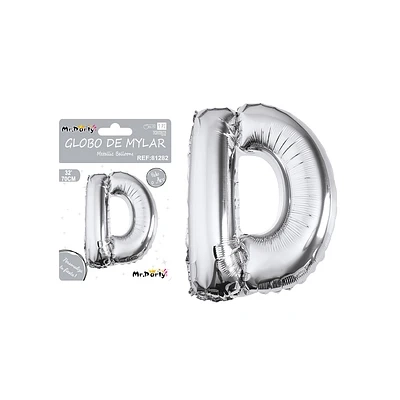 GLOBO METALICO PLATEADO 70CM LETRA D - 1