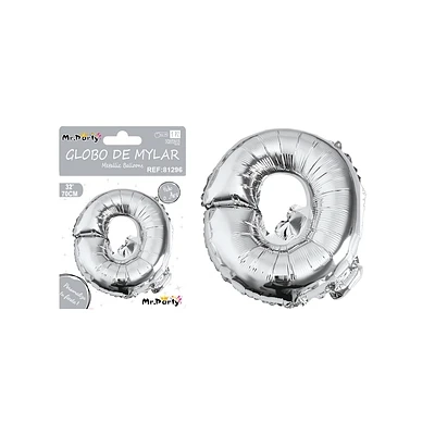 GLOBO METALICO PLATEADO 70CM LETRA Q - 1