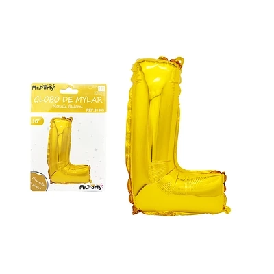 GLOBO METALICO DORADO 40CM LETRA L - 1