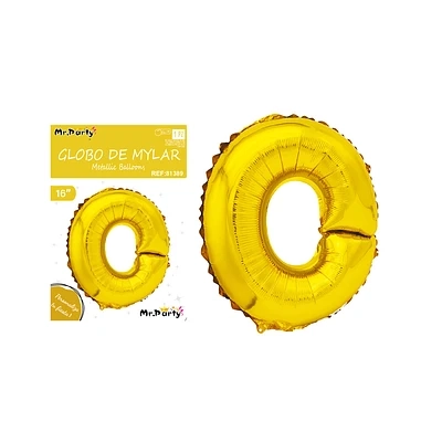 GLOBO METALICO DORADO 40CM LETRA O - 1