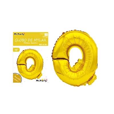 GLOBO METALICO DORADO 40CM LETRA Q - 1