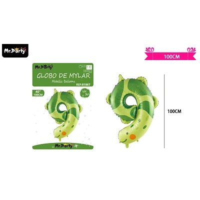 GLOBO METALICO ANIMAL 100CM NUMERO 9 - 1