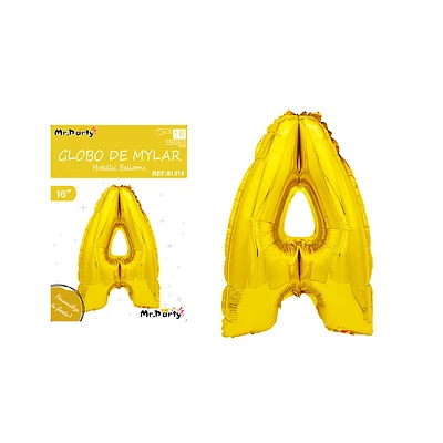 GLOBO METALICO DORADO 40CM LETRA A - 1