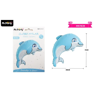 GLOBO METALICO DELFIN AZUL 49*70CM - 1