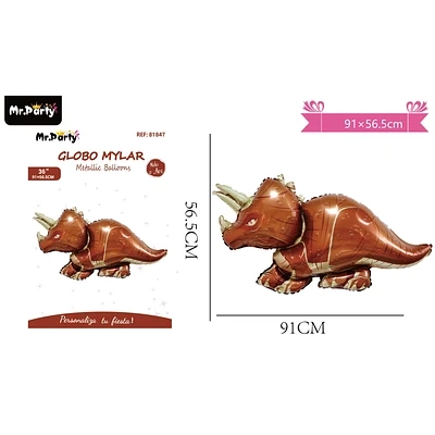 GLOBO METALICO DINOSAURIO TRICERATOPS 91*56.5CM - 1