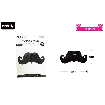 GLOBO METALICO BARBA NEGRA 40*89CM - 1