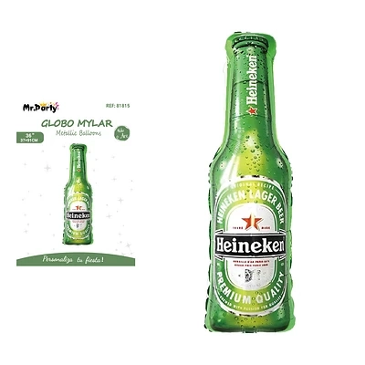 GLOBO METALICO BOTELLA DE HEINEKEN 37*91CM - 1