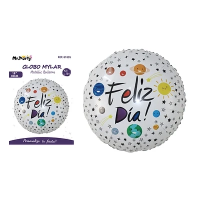 GLOBO METALICO REDONDO FELIZ DIA 45CM - 2