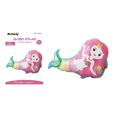 GLOBO METALICO SIRENA ROSADO 82*54CM - 2