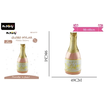 GLOBO METALICO BOTELLA DE CHAMPAN 98*49CM - 1