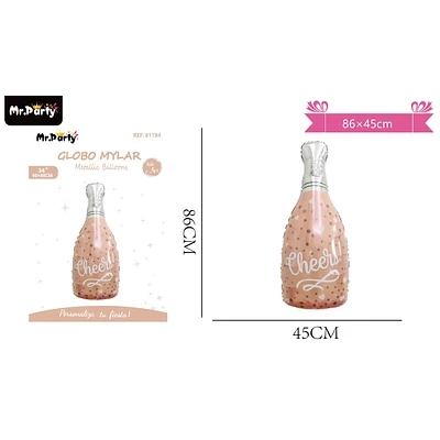 GLOBO METALICO BOTELLA DE CHAMPAN 86*45CM - 1