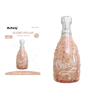 GLOBO METALICO BOTELLA DE CHAMPAN 86*45CM - 2