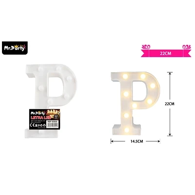LETRA P CON LUZ LED 22CM - 1