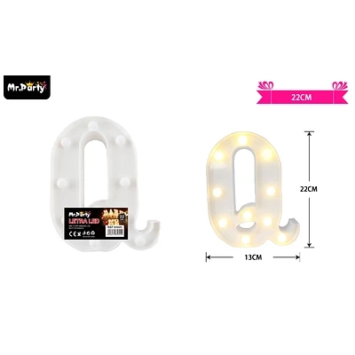 LETRA Q CON LUZ LED 22CM - 1