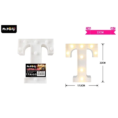 LETRA T CON LUZ LED 22CM - 1