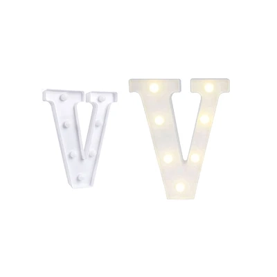 LETRA V CON LUZ LED 22CM - 2