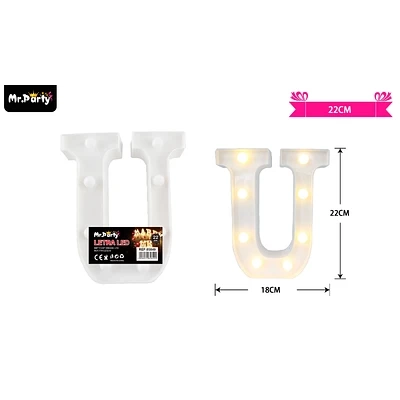 LETRA U CON LUZ LED 22CM - 1