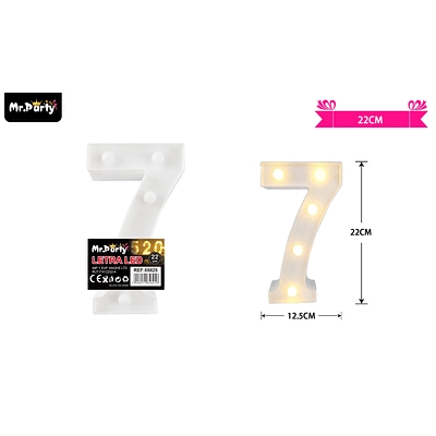 NUMERO 7 CON LUZ LED 22CM - 1