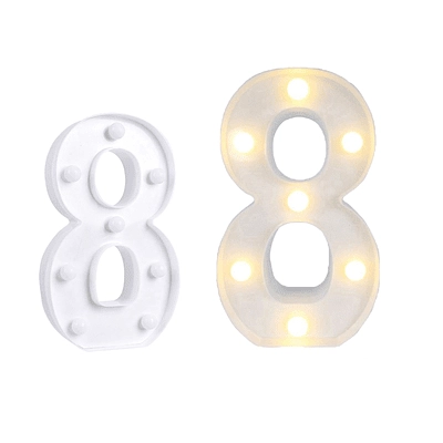 NUMERO 8 CON LUZ LED 22CM - 2