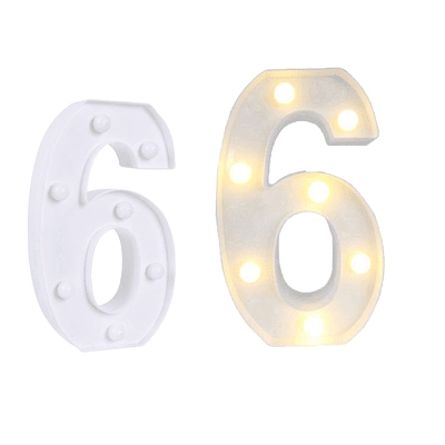NUMERO 6 CON LUZ LED 22CM - 2