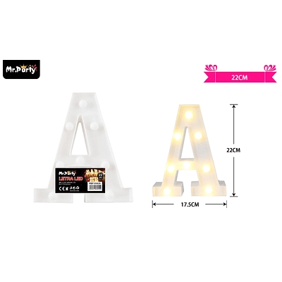 LETRA A CON LUZ LED 22CM - 1