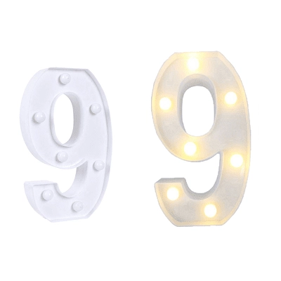 NUMERO 9 CON LUZ LED 22CM - 2