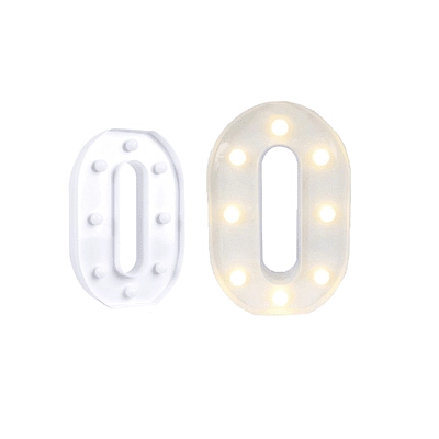 NUMERO 0 CON LUZ LED 22CM - 2