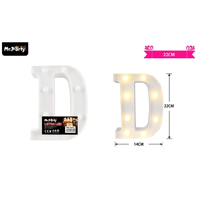 LETRA D CON LUZ LED 22CM - 1