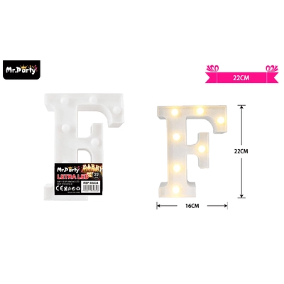 LETRA F CON LUZ LED 22CM - 1