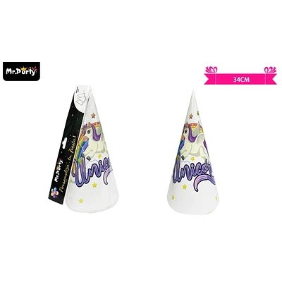 GORRO DE UNICORNIO 34CM 6PCS - 1
