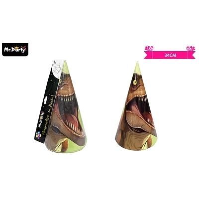 GORRO DE DINOSAURIO 34CM 6PCS - 1