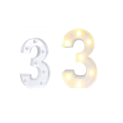 NUMERO 3 CON LUZ LED 22CM - 2
