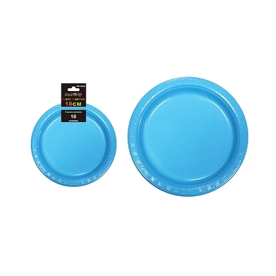 PLATOS PLASTICOS CELESTE 18CM 10PCS - 2
