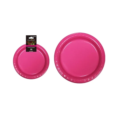 PLATOS PLASTICOS FUCSIA 18CM 10PCS - 2