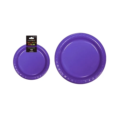 PLATOS PLASTICOS MORADO 18CM 10PCS - 2