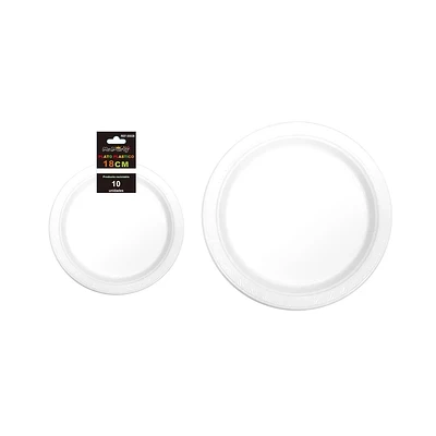 PLATOS PLASTICOS BLANCO 18CM 10PCS - 1