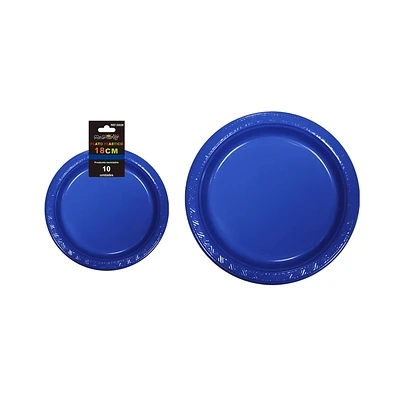 PLATOS PLASTICOS AZUL 18CM 10PCS - 2