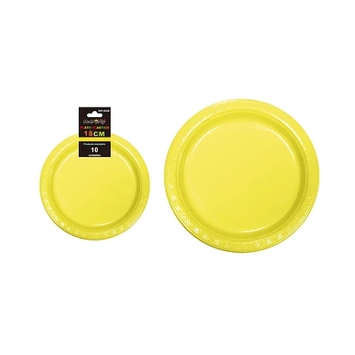 PLATOS PLASTICOS AMARILLO 18CM 10PCS - 2