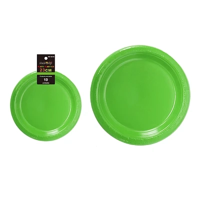 PLATOS PLASTICOS VERDE 23CM 10PCS - 1