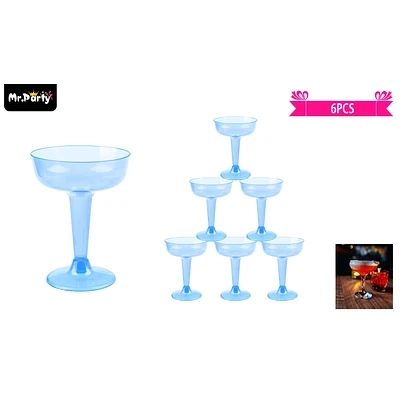 COPAS DE COCTEL PLASTICOS AZUL 6PCS - 1