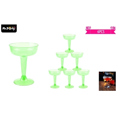 COPAS DE COCTEL PLASTICOS VERDE 6PCS - 1