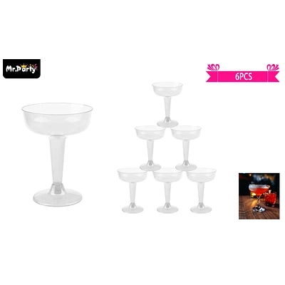 COPAS DE COCTEL PLASTICOS TRANSPARENTE 6PCS - 1