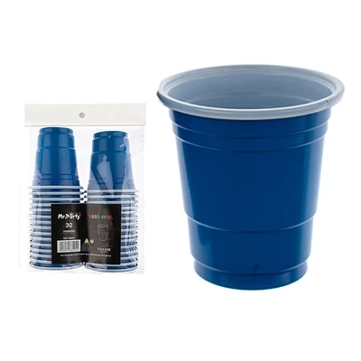 VASOS PLASTICOS SHOT DESECHABLE AZUL MARINO 60ML 30PCS - 2