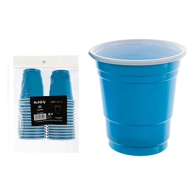 VASOS PLASTICOS SHOT DESECHABLE CELESTE 60ML 30PCS - 2