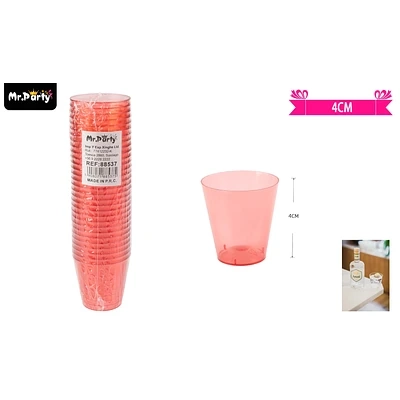 VASOS ACRILICOS SHOT ROJO TRANSPARENTE 30ML 30PCS - 1