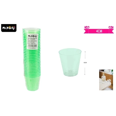 VASOS ACRILICOS SHOT VERDE TRANSPARENTE 30MLL 30PCS - 1