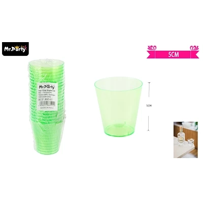 VASOS ACRILICOS SHOT VERDE TRANSPARENTE 60ML 20PCS - 1