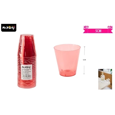 VASOS ACRILICOS SHOT ROJO TRANSPARENTE 60ML 20PCS - 1