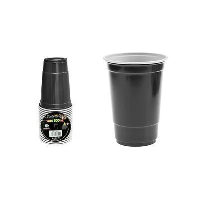 VASOS PLASTICOS DESECHABLE BICOLOR NEGRO 300ML 20PCS - 1